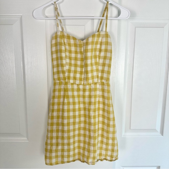 Reformation Yellow and White Plaid Sundress - Picture 3 of 4